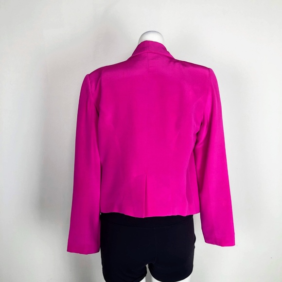 Truth Pride Angel Hem Neon Pink Silk Blazer Coat - Picture 7 of 8